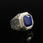 Lapis Lazuli Taşı 925 Ayar Gümüş Tasarım El İşçiliği Erkek Yüzük - Görsel 4