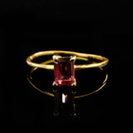 Garnet (Lal) Taşı 925 Ayar Gümüş Gold Kaplama Bayan Yüzük - Görsel 5