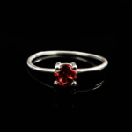 Garnet (Lal) Taşı 925 Ayar Gümüş Bayan Yüzük - Görsel 5