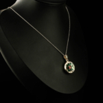 El Yapımı Lal (Garnet) Taşı Mine İşlemeli 925 Ayar Gümüş Erkek / Kadın (Unisex) Kolye - Görsel 4
