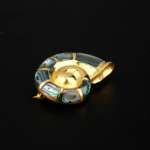 Okyanus Sedef Taşı 925 Ayar Gümüş Ammonite Model Broş-Kolye Ucu - Görsel 4