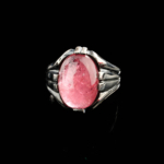 Orijinal Pembe Turmalin Taşı 925 Ayar Gümüş Tasarım El İşçiliği Bayan/Erkek (Unisex) Yüzük - Görsel 2