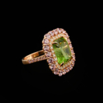Özel Tasarım Zebercet, Pembe Mozanite ve Swarovski Taşı 925 Ayar Gümüş Tasarım Rose Kadın Yüzük - Görsel 4