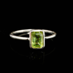 Zebercet (Peridot) Taşı 925 Ayar Gümüş Tasarım Kadın Yüzük - Görsel 4