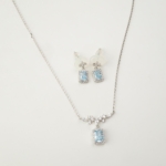 Sertifikalı Mavi Ice Cut Taşı 925 Ayar Gümüş Tasarımlı Set - Görsel 2