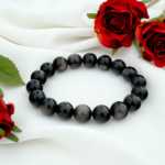 5A+Kalite Orijinal Silver Obsidyen Doğal Taş Bileklik (12mm)
