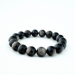 5A+Kalite Orijinal Silver Obsidyen Doğal Taş Bileklik (12mm) - Görsel 2