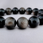 5A+Kalite Orijinal Silver Obsidyen Doğal Taş Bileklik (12mm) - Görsel 6