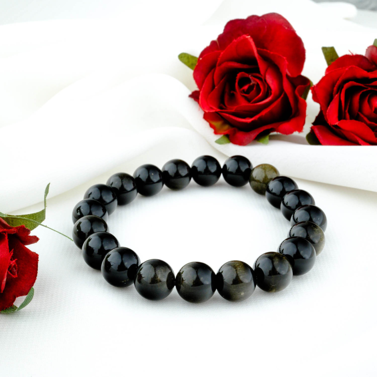 Orijinal Gold Obsidyen Doğal Taş Bileklik (10mm)