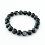5A+Kalite Orijinal Silver Obsidyen Doğal Taş Bileklik (10mm) - Görsel 3