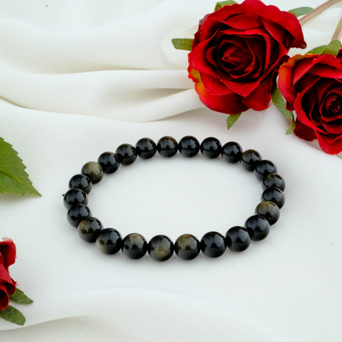 5A+Kalite Orijinal Gold Obsidyen Doğal Taş Bileklik (8mm)