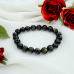 5A+Kalite Orijinal Gold Obsidyen Doğal Taş Faset Kesim Bileklik (10mm)