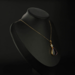 Ametist Taşı ve Blue Topaz Taşı Gold Kaplama 925 Ayar Gümüş Kolye - Görsel 4