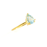 Blue Topaz Taşı 925 Ayar Gümüş Gold Kaplama Kadın Yüzük - Görsel 6