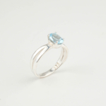 Blue Topaz Taşı 925 Ayar Gümüş Tasarımlı Bayan Yüzük - Görsel 6
