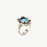 Blue Topaz Taşı 925 Ayar Gümüş Erkek / Kadın (Unisex) El İşçiliği Yüzük - Görsel 6