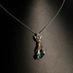 Blue Topaz Taşı 925 Ayar Gümüş Tasarım Kolye - Görsel 5