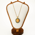 Özel Tasarım Orijinal Opal ve London Blue Topaz Taşı Gold Kaplama 925 Ayar Gümüş Kolye - Görsel 3