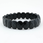Shungite (Şungit) Doğal Taş Oval Kesim Rolex Bileklik - Görsel 4