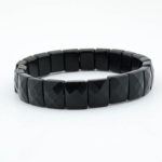 Shungite (Şungit) Doğal Taş Kare Kesim Rolex Bileklik - Görsel 2