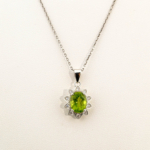 Orijinal Zebercet (Peridot) Taşı 925 Ayar Gümüş Tasarımlı Bayan Kolye - Görsel 5