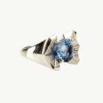 Blue Topaz Taşı 925 Ayar Gümüş Erkek / Kadın (Unisex) El İşçiliği Yüzük - Görsel 4