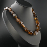 Özel Kesim VIP Kalite Dumanlı Kuvars (Smoky Quartz) Doğal Taş 925 Ayar Gümüş Kolye (Gerdanlık) - Görsel 4