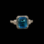 Swiss Blue Topaz Taşı 925 Ayar Gümüş Tasarımlı Yüzük - Görsel 3
