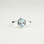 Blue Topaz Taşı 925 Ayar Gümüş Tasarımlı Kadın Yüzük - Görsel 3