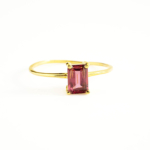 Garnet (Lal) Taşı 925 Ayar Gümüş Gold Kaplama Bayan Yüzük - Görsel 4