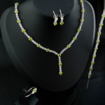 Orijinal Zebercet (Peridot) Taşı 925 Ayar Gümüş Set - Görsel 4