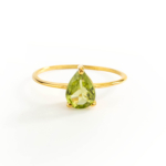 Zebercet (Peridot) Taşı 925 Ayar Gümüş Gold Kaplama Bayan Yüzük - Görsel 4