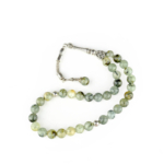 Prehnite Doğal Taş 33 Metal Tesbih (10mm) - Görsel 2