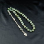 5A Kalite Prehnite Doğal Taş 33'lü Gümüş Tesbih (8mm) - Görsel 5