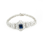 Swarovski Taş Süslemeli Safir Doğal Taş Gümüş Bileklik (4,46ct) - Görsel 3