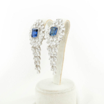 Orijinal Natural Özel Tasarım Safir Doğal Taş Gümüş Küpe (9ct) - Görsel 3