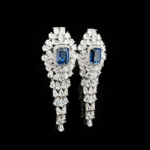 Orijinal Natural Özel Tasarım Safir Doğal Taş Gümüş Küpe (9ct) - Görsel 5