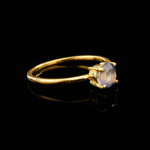 Safir Taşı 925 Ayar Gümüş Gold Kaplama Bayan Yüzük - Görsel 2