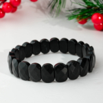 Shungite (Şungit) Doğal Taş Oval Kesim Rolex Bileklik