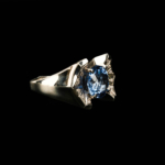 Blue Topaz Taşı 925 Ayar Gümüş Erkek / Kadın (Unisex) El İşçiliği Yüzük - Görsel 5
