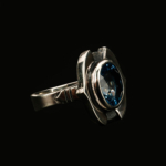 Blue Topaz Taşı 925 Ayar Gümüş Erkek / Kadın (Unisex) El İşçiliği Yüzük - Görsel 5