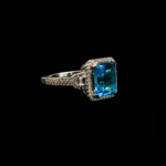 Swiss Blue Topaz Taşı 925 Ayar Gümüş Tasarımlı Yüzük - Görsel 5