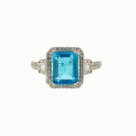 Swiss Blue Topaz Taşı 925 Ayar Gümüş Tasarımlı Yüzük - Görsel 2