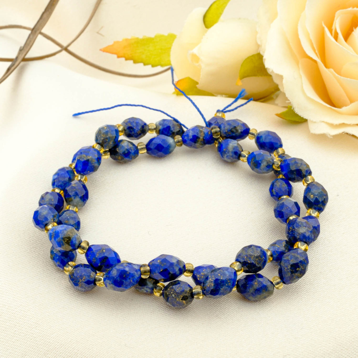 Lapis Lazuli Doğal Taş Oval Faset Kesim Dizi