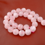 5A+Kalite Madagaskar Pembe Kuvars Doğal Taş Dizi (14mm) - Görsel 2