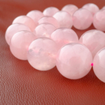 5A+Kalite Madagaskar Pembe Kuvars Doğal Taş Dizi (14mm) - Görsel 3