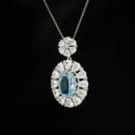 Blue Topaz Doğal Taş Gümüş Bayan Kolye (6,65ct) - Görsel 5