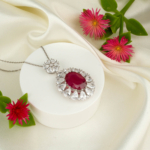 Yakut Doğal Taş Gümüş Bayan Kolye (8,75ct)