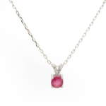 Yakut Doğal Taş Gümüş Bayan Mini Kolye (0,86ct) - Görsel 2