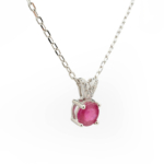 Yakut Doğal Taş Gümüş Bayan Mini Kolye (0,86ct) - Görsel 3